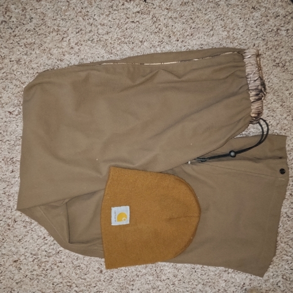 Mad Dog Gear Size L Brown Hunting Pants with Carhartt Brown Beanie - Picture 1 of 10